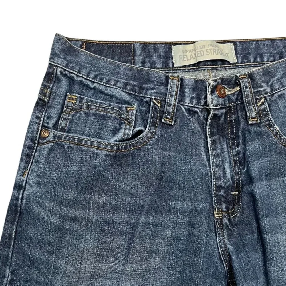 WRANGLER Men's Blue Jeans Relaxed Straight Leg 99CDWID 29X30